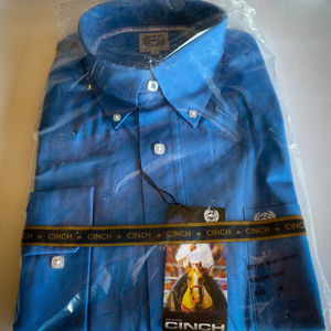 NWT Men's Cinch Dress Shirts M NWT blue
